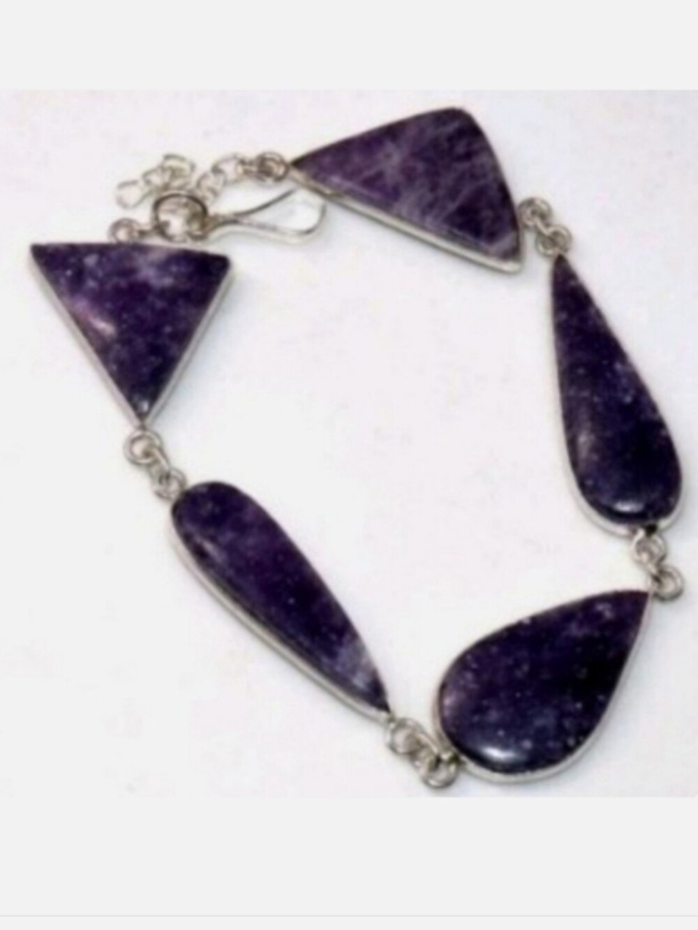 Lepidolite Gemstone Jewelry 925 Sterling Silver Handmade Bracelet